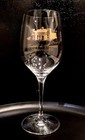 Castello Di Amorosa Gold Foil Logo Crystal Wine Glass  Napa Valley  Pristine 