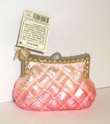 2015 Pink Clutch Purse - Old World Christmas Glass Ornament New W tag 32213