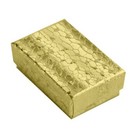 100 Gold Foil Cotton Filled Boxes Jewelry Gift Box 2-1 8  X 1-5 8  X 3 4 