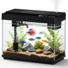 Aquarium Starter Kit 2 3 Gallon Glass Tank Rgb Led Light Timer Self-cleaning