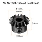 2set Bevel Gear Tapered Bevel Pinion Gear 0 8 Module 45  Steel  15t 4mm Hole 