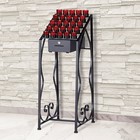 Wrought Iron 25 Cup Devotional Votive Stand With Locking Offering Religious Box