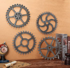 Steampunk Gear Wheel Wall Art Set Of 4 Vintage Industrial Decor For Home