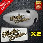 Gold Leaf Harley Davidson Gas Tank Decal Set Of 2 Gold  Flat Black