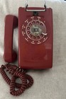 Vintage Antique Bell Systems Western Electric 554 Red Rotary Wall Telephone