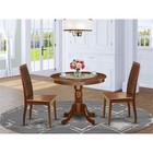 Pemberly Row Antique 3-piece Dining Set With Solid Wood Seat In Mahogany