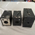 Vintage Lot Of 3 Box Cameras - B-2 Shur Shot B-2 Cadet   No 2a Brownie