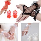 Wedding Bridal Opera Party Prom Costume Gloves Lace Tulle Fingerless Short Glove