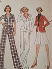 Jacket Pants Skirt Suit Boyfriend 12 Simplicity 6876 Sewing Pattern Vtg 70 s Uc