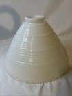 Vintage White Milk Glass Shade Diffuser Banded Waffle 8  Cone Pendant