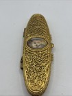 Rare Vintage Estee Solid Perfume Compact  Gold Filigree Lady Portrait