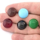 Round Glass Czech Cabochon 18mm Flat Back Agate green turquoise red Black Cab80