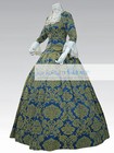 Georgian Colonial Queen Charlotte Victorian Christmas Brocade Dress Theater 609