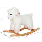Kids Playtime Sheep Lamb Rocking Horse Stuffed Ride On Rocker Wooden Plush
