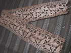 Vintage Antique Embroidered Lace Trim 3 5x22  Leaves Cotton