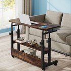 Height Adjustable Mobile Computer Laptop Table Standing Desk With Keyboard Tray