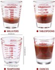 Shot Glass Measuring Cup  2pcs Measuring Shot Glasses  Thick Base Liquid Measuri