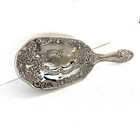 Hair Brush Antique Victorian 1920s French Vanity Ornate Silver Metallic