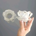   Pair Of Rare Handcrafted Antique French White Glass Rose Petal Shades 