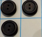 3 Antique Vintage Black Rubber Sewing Buttons