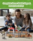 Horse Stable Playset 3 Horses 2 Riders Farm Animal Toy Gift For Kids Boys Girls