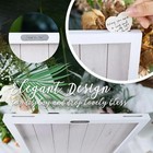Wedding Guest Book Alternative Heart Drop Box  16  X 12  White Wooden Display