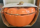 Pioneer Woman Ceramic Pumpkin Mini Dutch Oven Cocotte W  Lid Orange Casserole