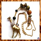 Luxury Jewelry Fashion Chunky Jewels Necklace Brutalist Pendant Animals Giraffe