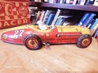 Nice Vintage 1940 s Large Marx 12  Tin Litho Wind Up  27 Speed Racer With Box