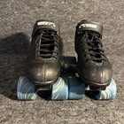 Vtg Riedell Carrera Speed Roller Skates Sz 5 Black Leather Sure Grip Twisters