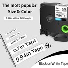 5pk Fits Brother P-touch Pt-d600 Tz-251 Tze-251 Black On White Label Tape 24mm