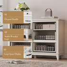 6 Drawer Dresser 47  Wooden Chest Cabinet Ample Storage Adjustable Feet Vertical