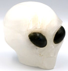 Xl Amazing Quartz Crystal Alien Head W  Labradorite Gemstone Eyes Paperweight