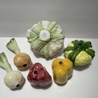 Random Set Of Six Ceramic Hand Painted  Vegetables  6 5 And Three Inches