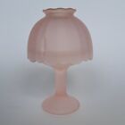 Vintage Frosted Pink 5 5  Fairy Lamp Light Satin Matte Candle Holder Taiwan