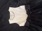 Nanette Girls Ball Gown Dress Ivory Black Size 7 Bow Flower Accents