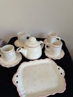 Pottery Artisan Childrens Tea Set Pink Polka Dot