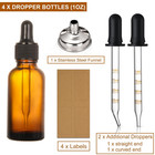 4 Pack Amber Glass Dropper Bottles Plus Graduated Pipettes - 1ml  30ml Dark Brow