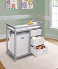 Badger Basket Modern Baby Changing Table With Laundry Hamper  3 Storage Drawe   