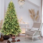6 Ft Prelit Artificial Christmas Tree Spruce With 350 Led Lights Holiday Decor