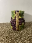 Vintage Grapes  Vine And Leaves Pitcher Ceramic Grape Cluster Fruit