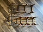 Both Vintage Toboggan Sleds Metal Rails With Wooden Deck Antique Pick Up Only