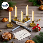 Upgraded Real Wax Short Led Flameless Taper Candles With Remote  6 Pcs Ivory Can