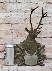 Handmade Bronze Deer Head Wall Plaque Sculpture For Home Cabin Office Decor