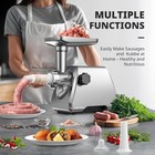 Electric Meat Grinder Sausage Maker Mincer Stainless Steel Home Kitchen 3 Plates