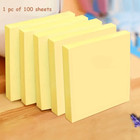 100pcs Yellow Sticky Notes - 3x3 Inches Self-stick Pads For Home   Office Use