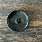 Large Antique Vintage Black Glass Luster Art Nouveau Peacock Button 1-1 2   