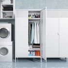 71  Metal Wardrobe Storage Cabinet With Hanging Rod  For Bedroom laundry Room