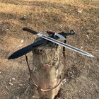 31  Celtic Leaf Sword   Handmade 5160 Carbon Steel Blade   Hunting Camping Sword