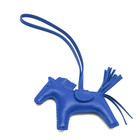 Hermes Rodeo Pm Bag Charm Blue Milo Lamb Leather Horse Accessory Authentic Used